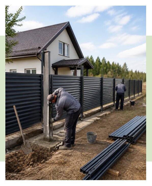 Строительство заборов под ключ с установкой в Кунгуре
